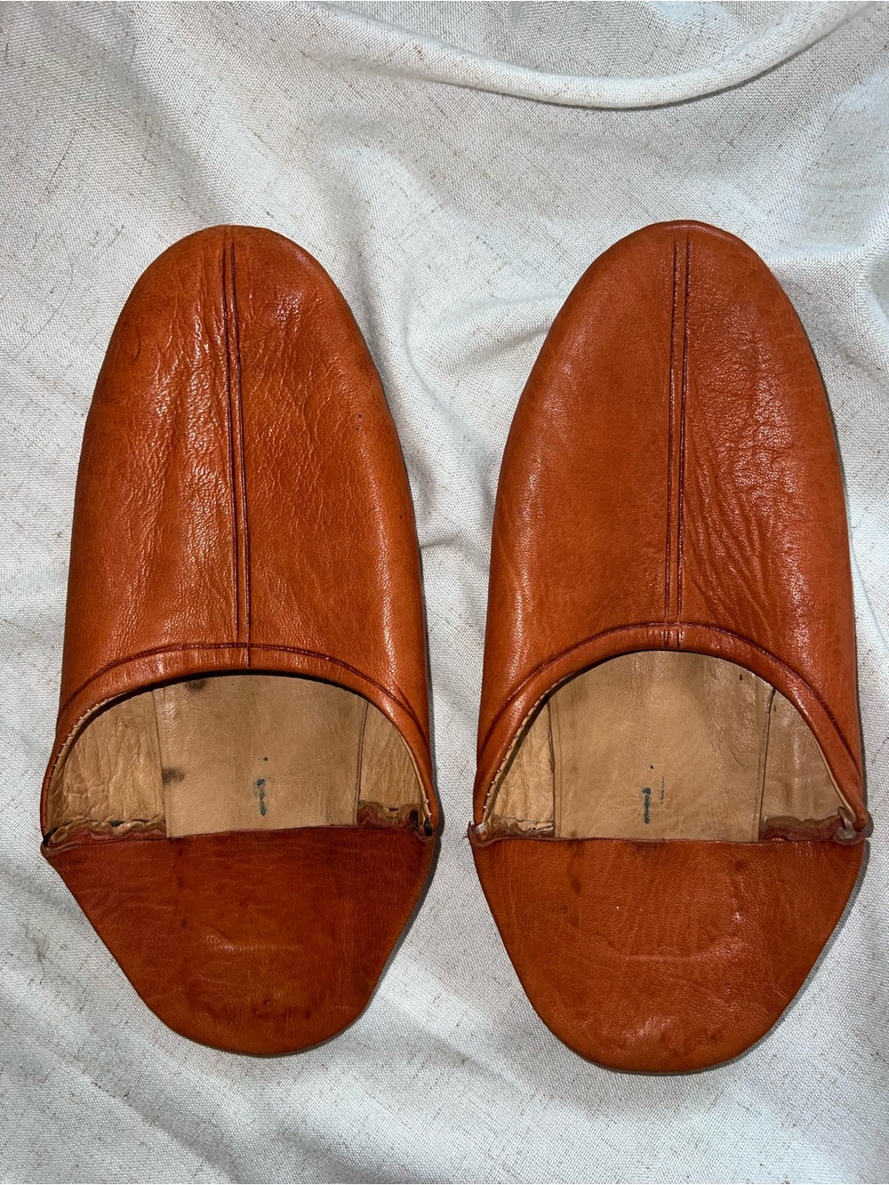 Natural leather mules